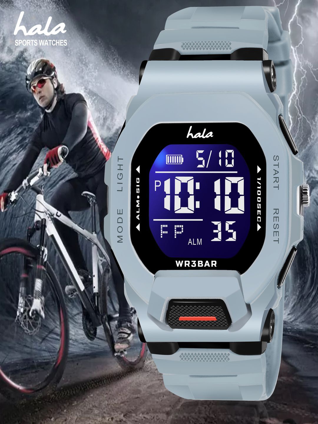 

Hala Men Dial & Straps Digital Multi Function Watch hala-1035-Grey
