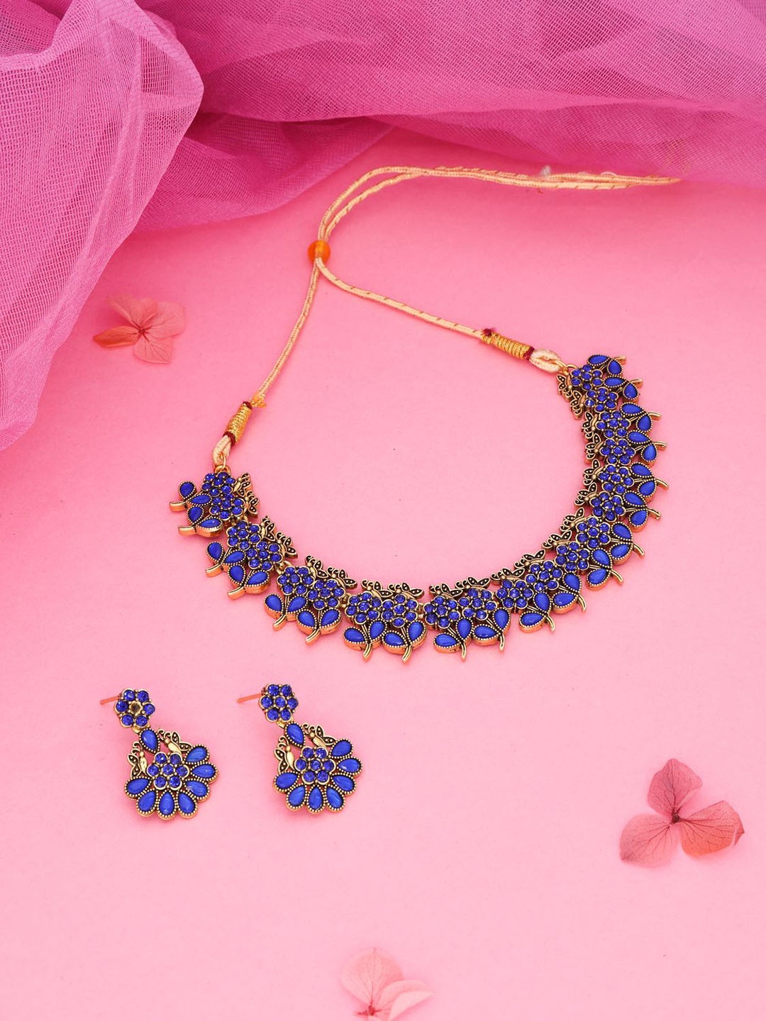 

Lyriss Gold-Plated American Diamond Studded Jewellery Set
