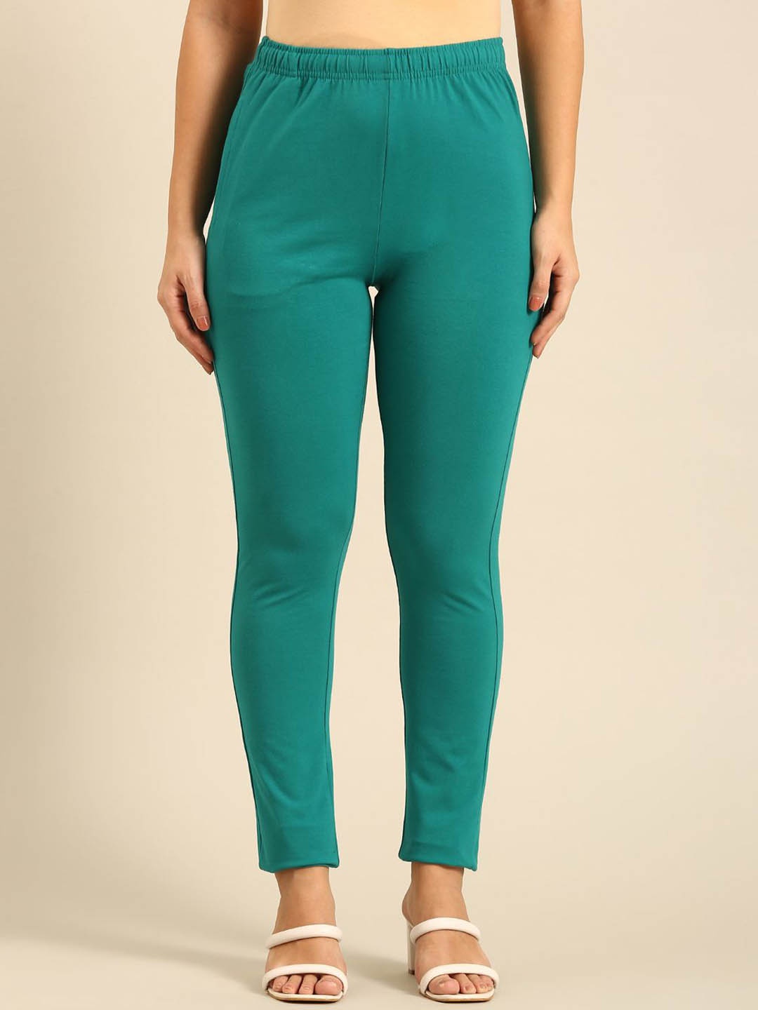 

De Moza Women Slim Fit Trousers, Sea green