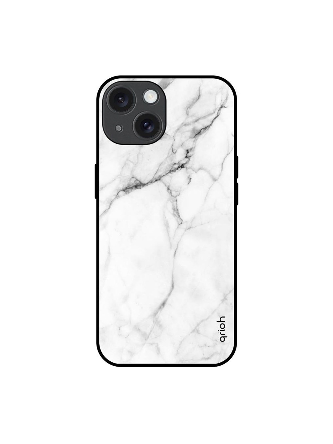 

QRIOH Modern White Marble Printed iPhone 15 Back Case