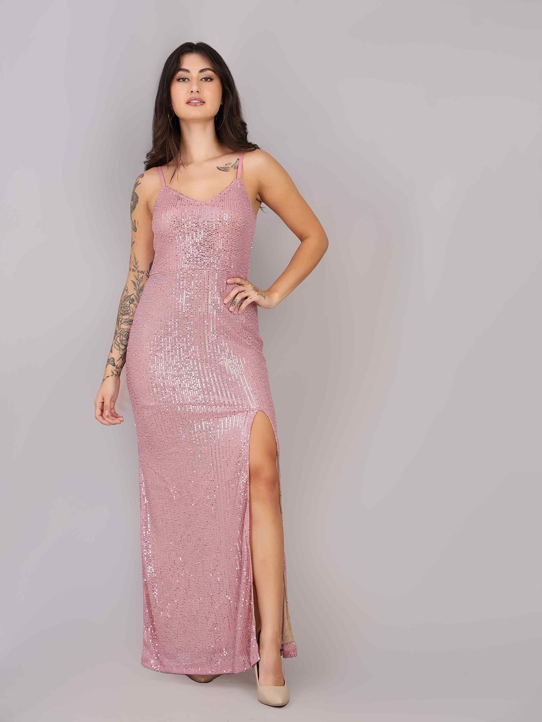 

Misverse Embellished Bodycon Maxi Dress, Pink
