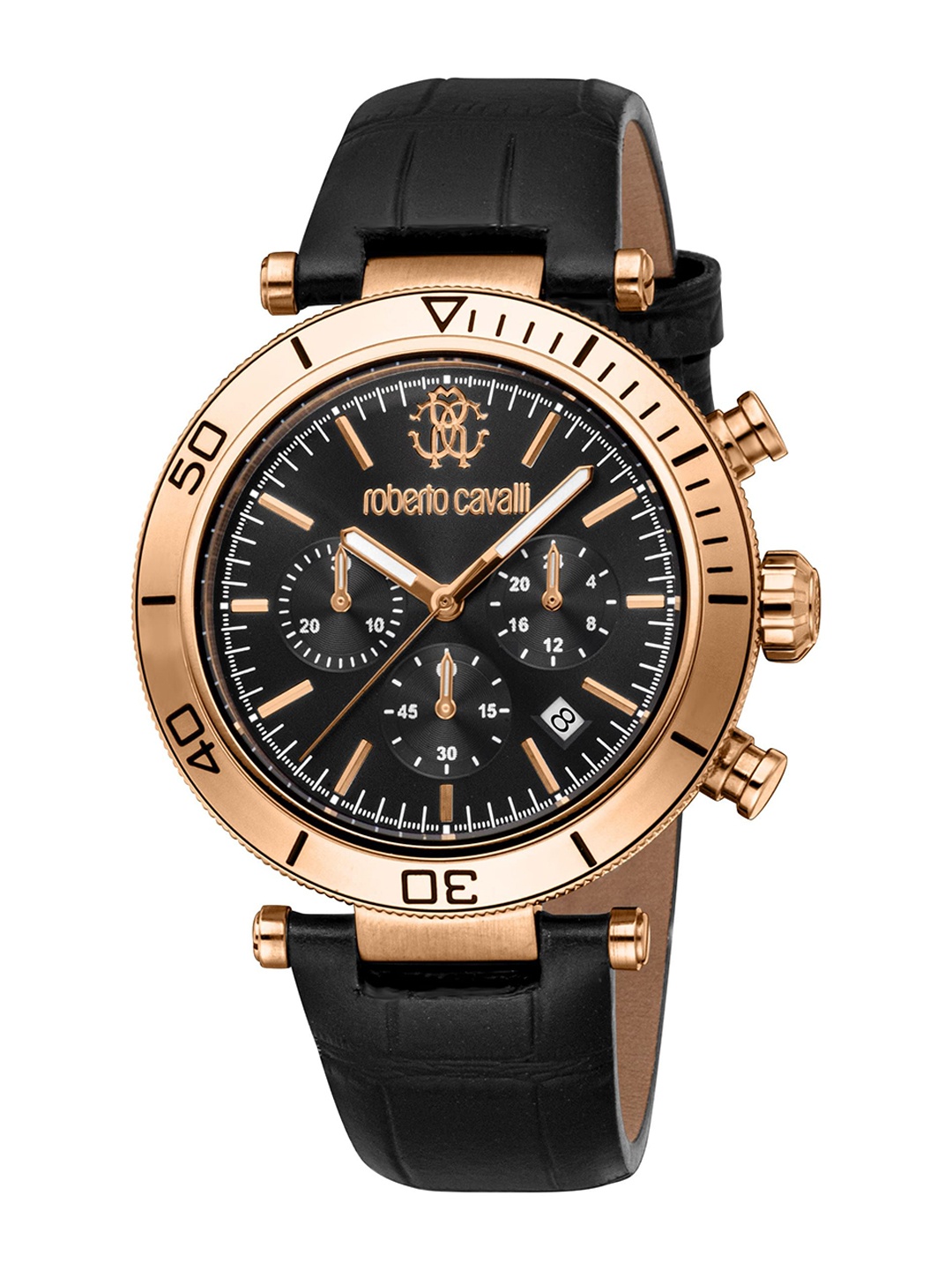

Roberto Cavalli Men Dial & Leather Straps Analogue Automatic Watch RC5G128L0035, Black