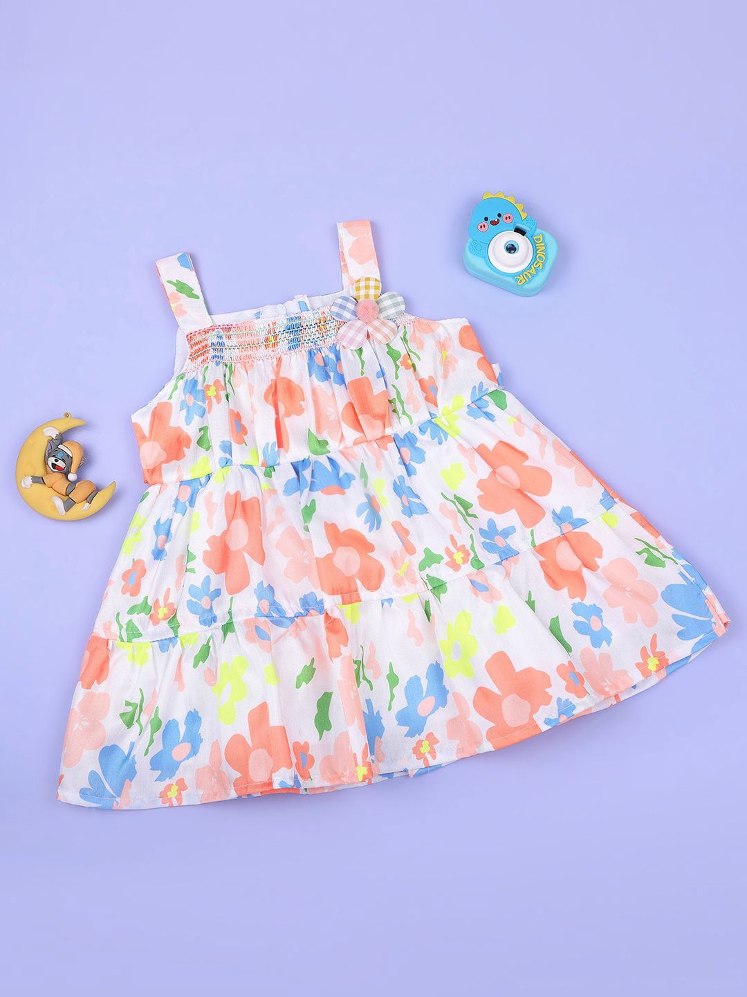 

Macwin Floral Print Fit & Flare Dress, Orange