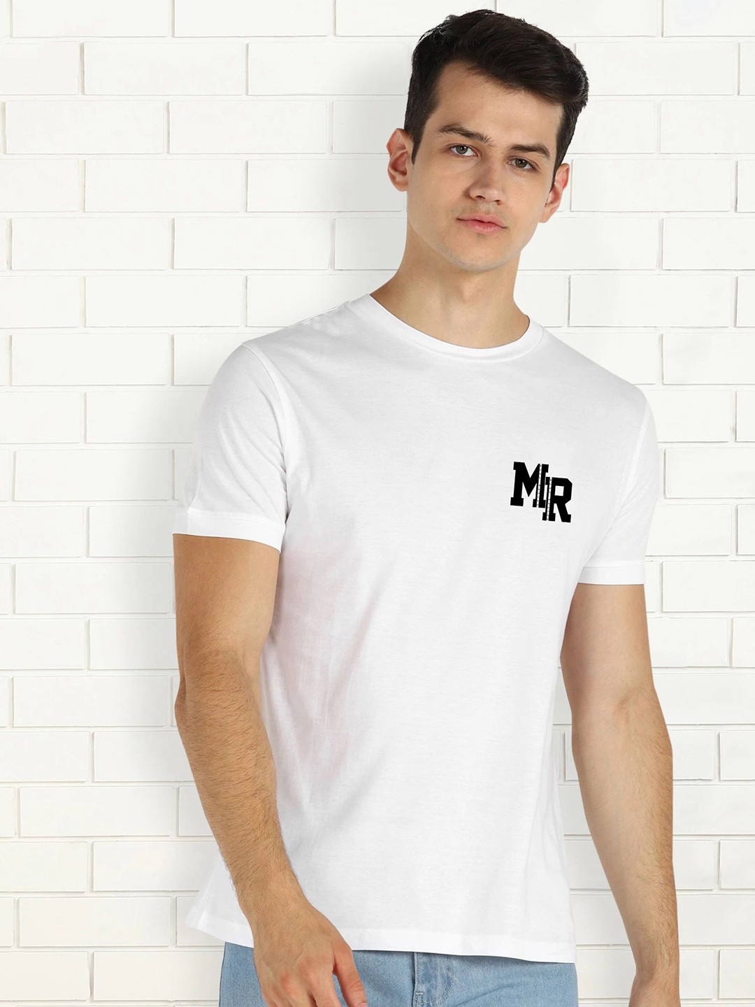 

Moda Rapido Men Typography Printed Round Neck Cotton Slim Fit T-shirt, White