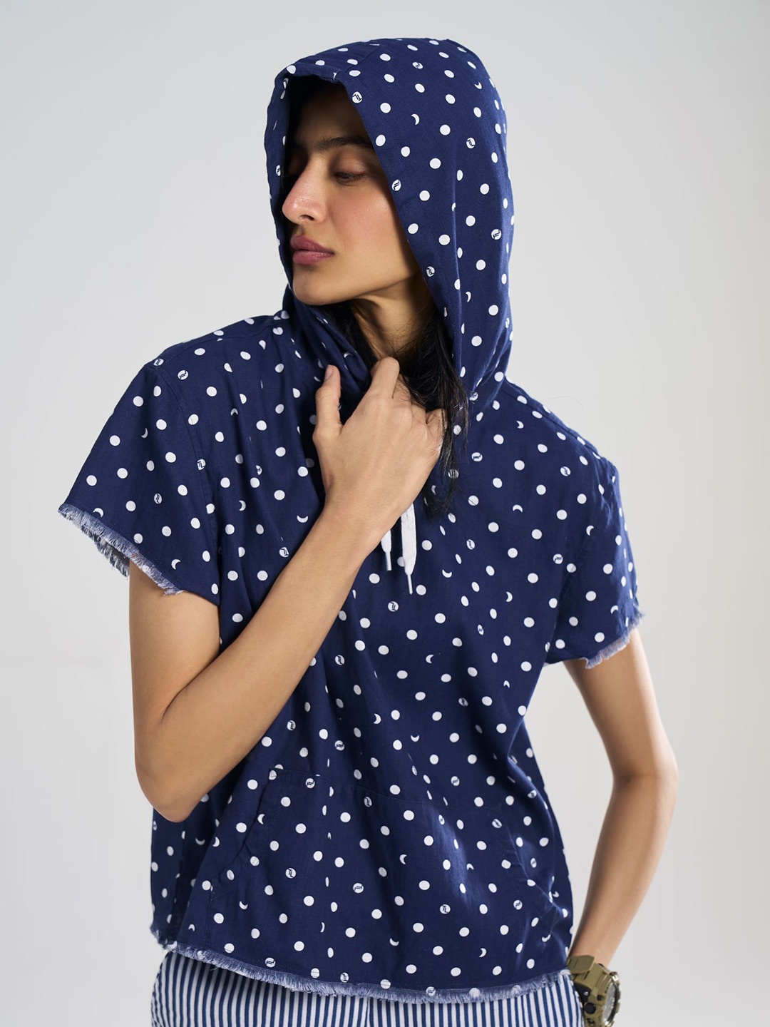 

Terra Luna Polka Dot Print Cotton Top, Multi