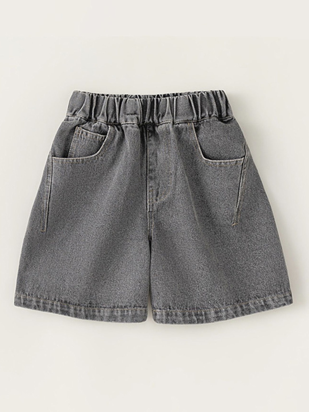 

LULU & SKY Boys High-Rise Denim Shorts, Grey