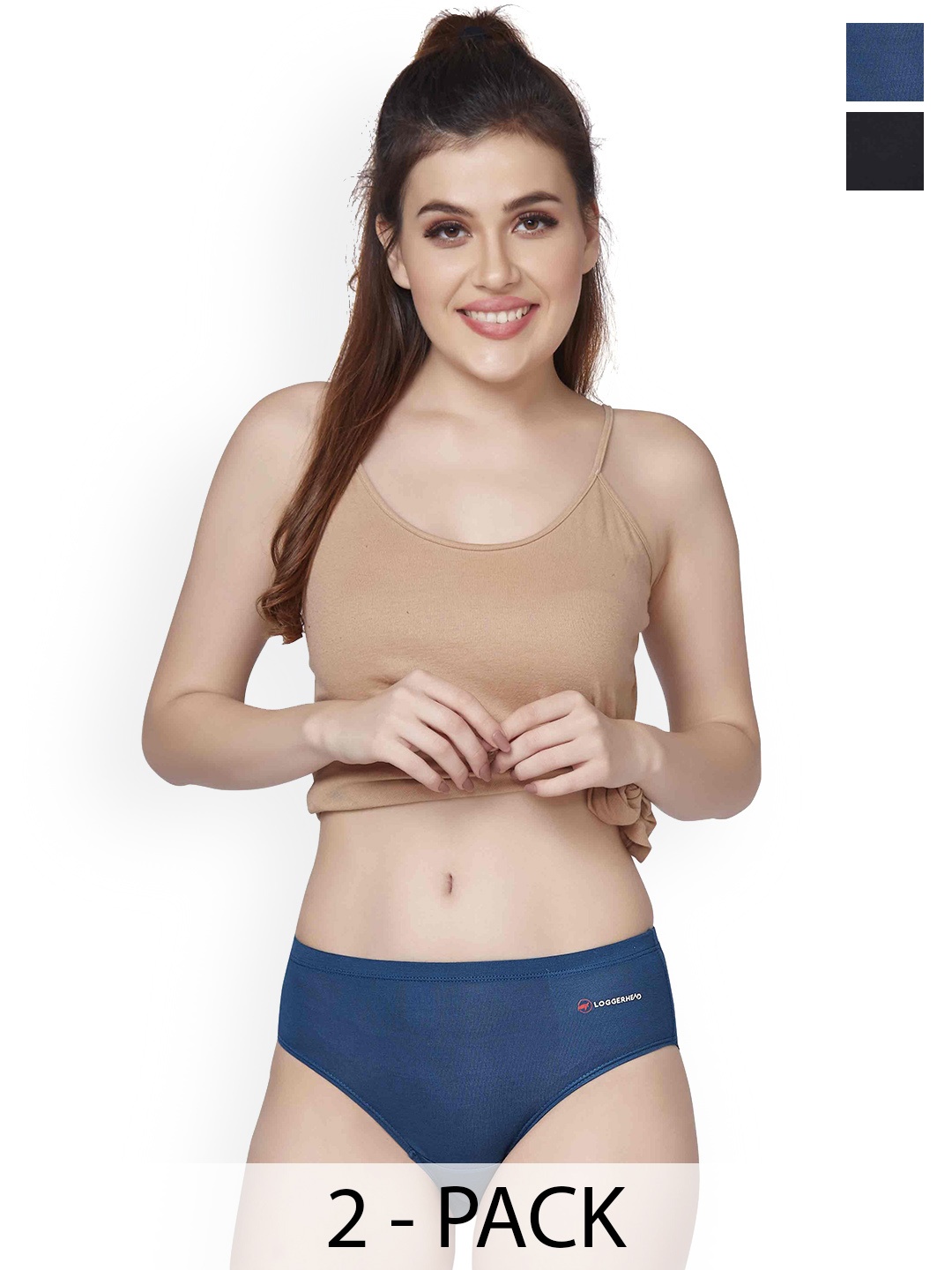 

LOGGERHEAD Pack Of 2 Hipster Briefs LHMH013-Black-RoyalBlue
