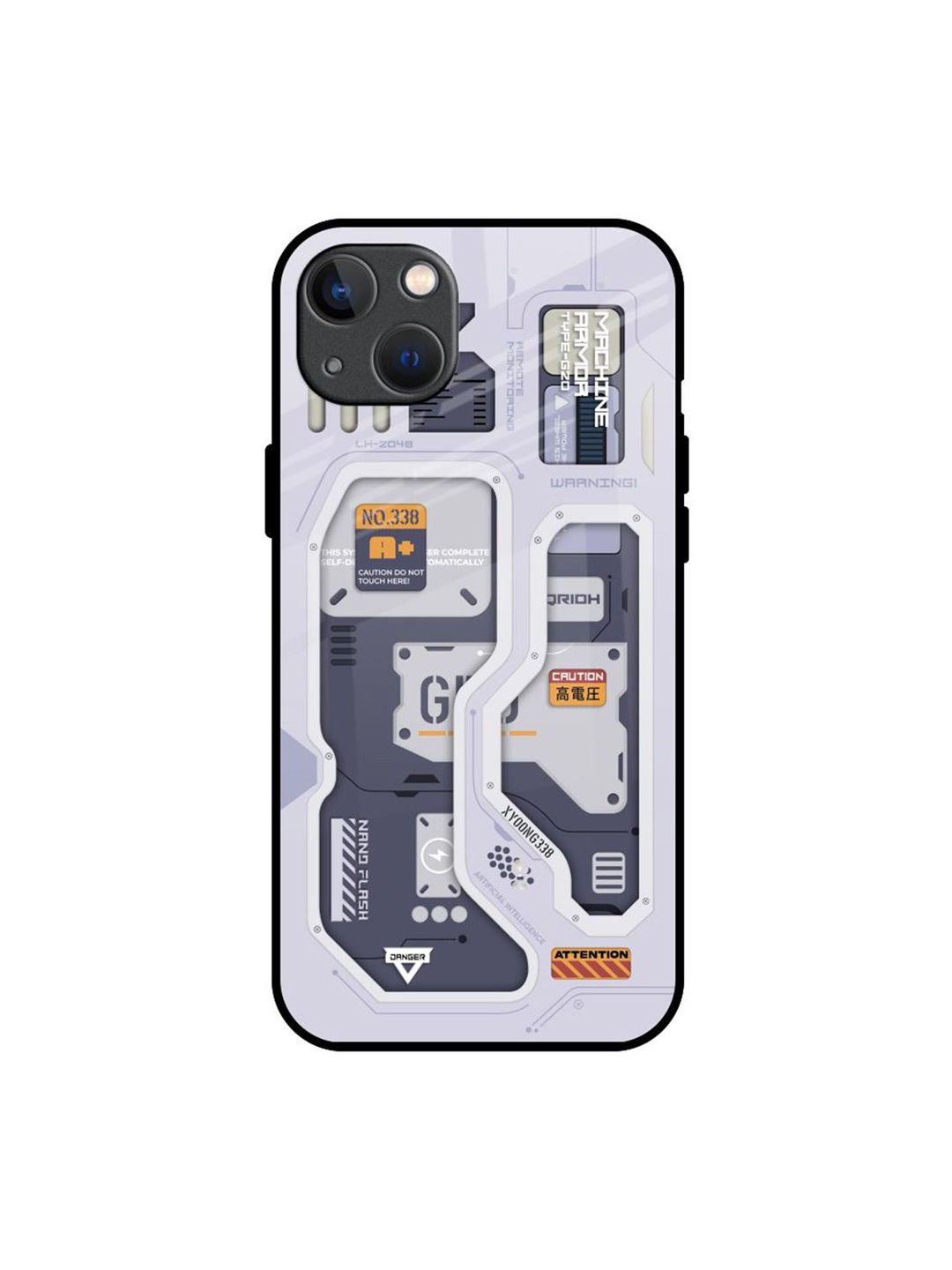 

QRIOH Tech Savvy Printed iPhone 13 Back Case, White
