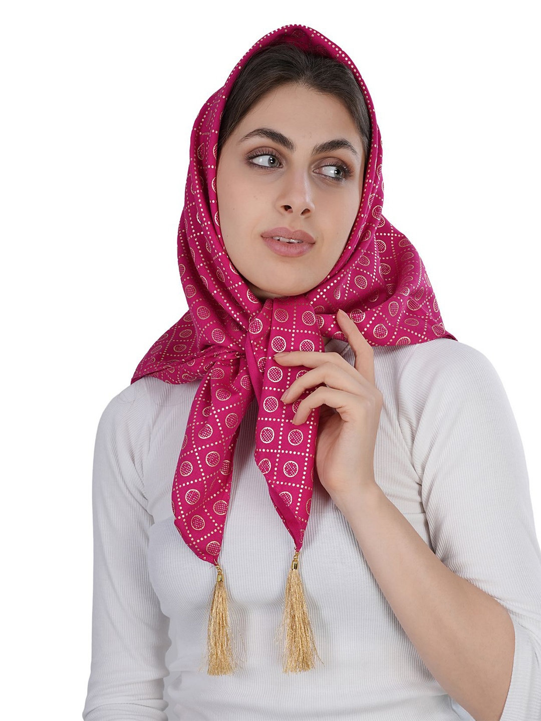 

TEEMOODS Women Printed Scarf, Pink