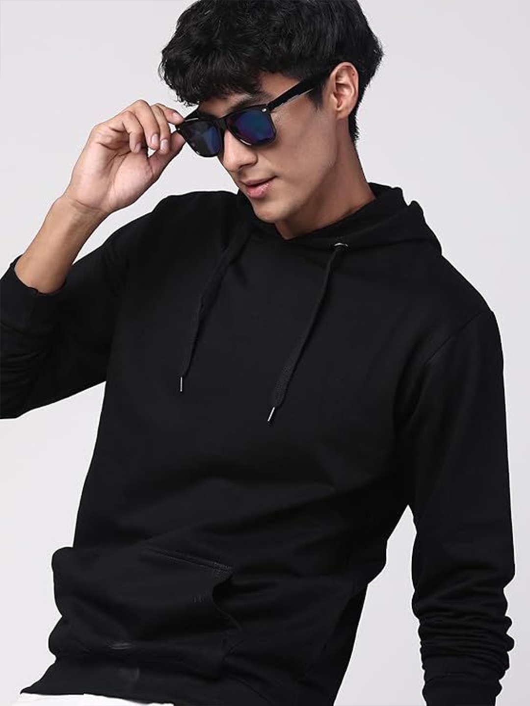 

GREENFLAIR Men Hooded Sweatshirt, Black