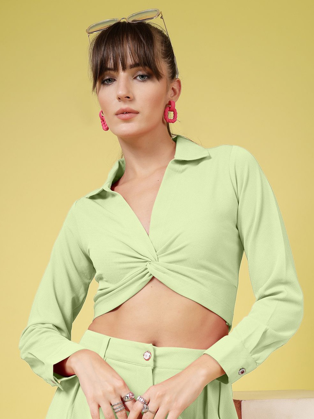 

DressBerry Women Relaxed Opaque Casual Shirt, Green