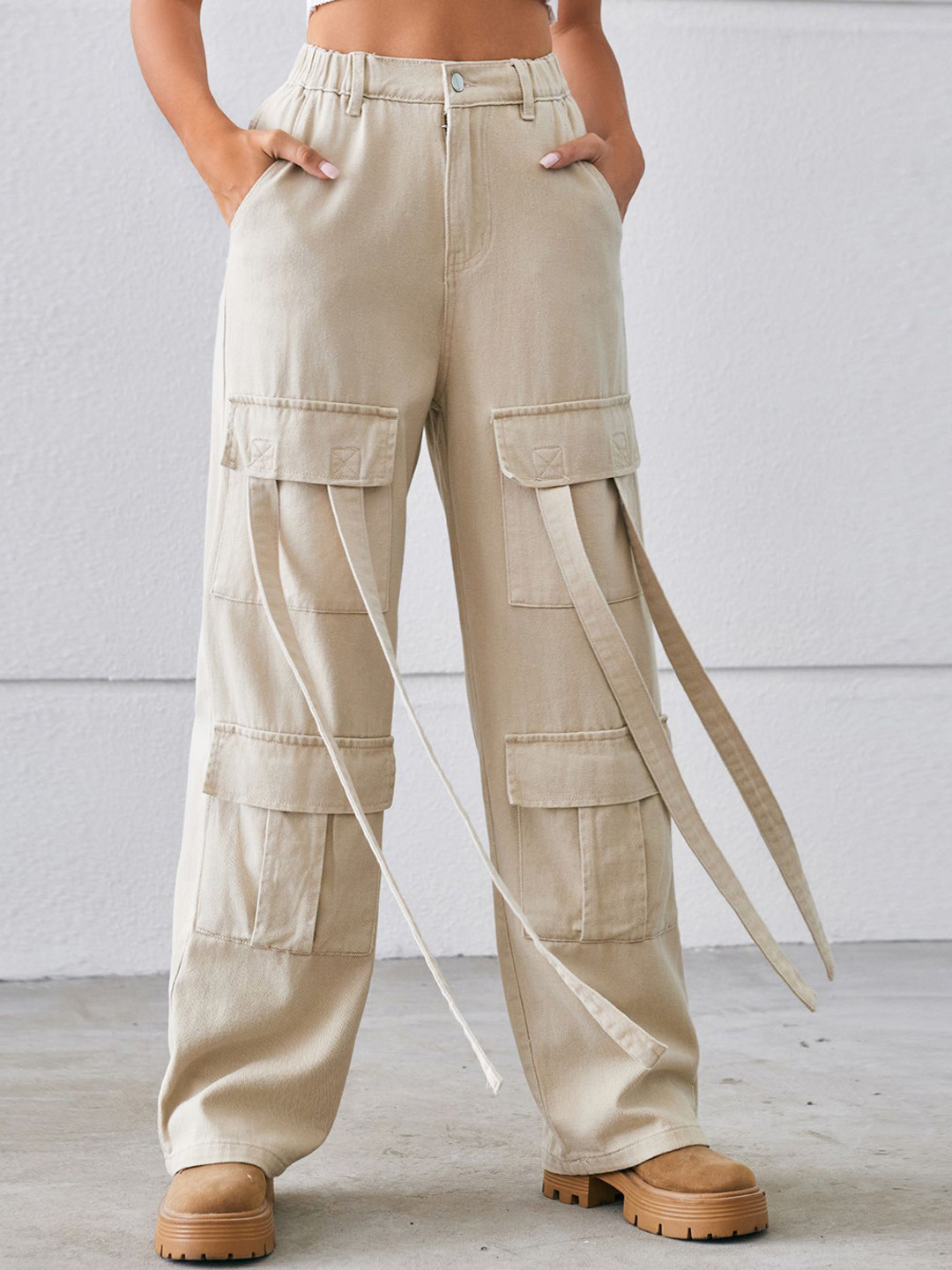 

StyleCast Women Cargos Trousers, Cream