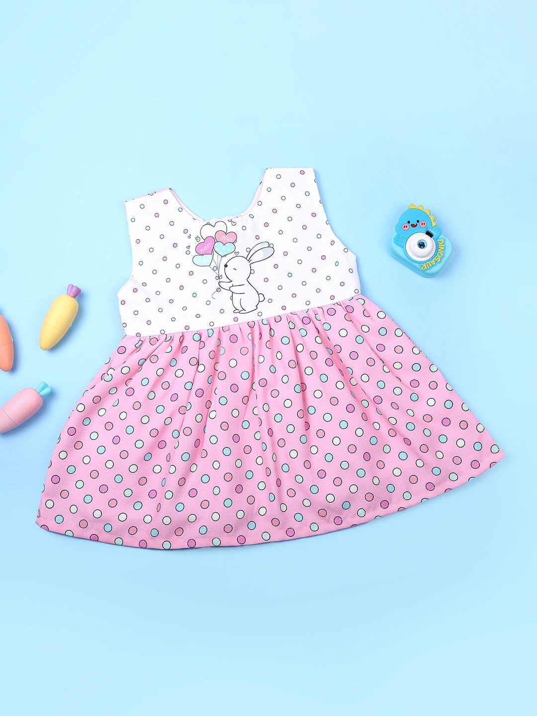 

Macwin Polka Dot Print Fit & Flare Dress, Pink