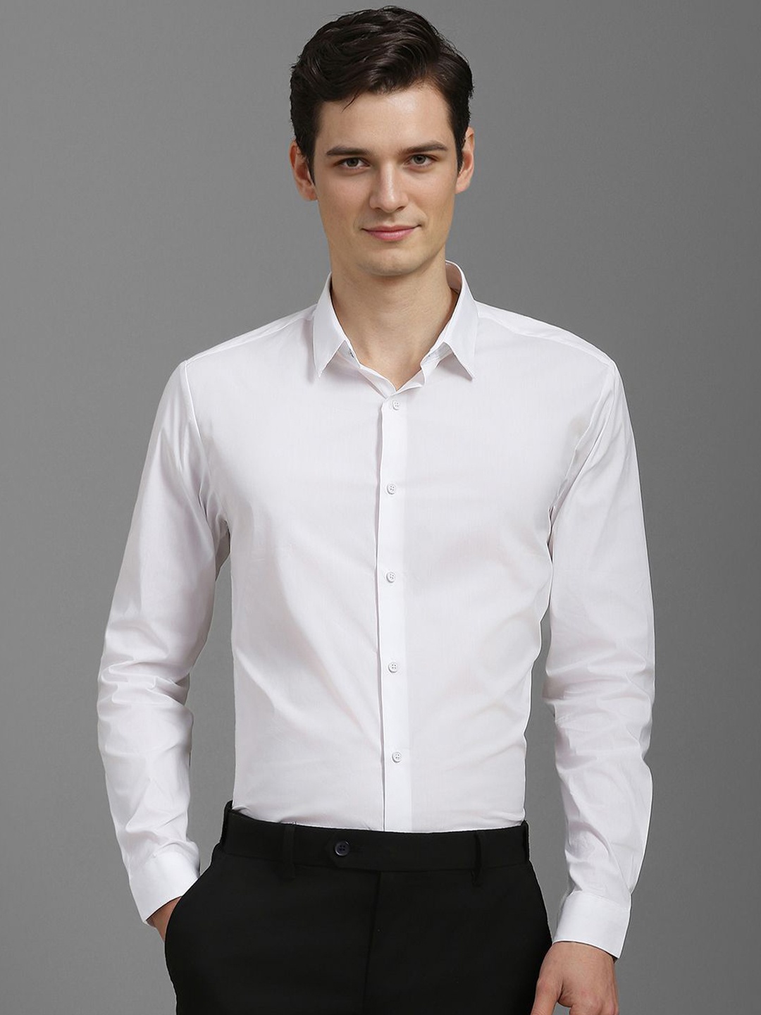 

Louis Philippe Men Slim Fit Opaque Casual Shirt, White