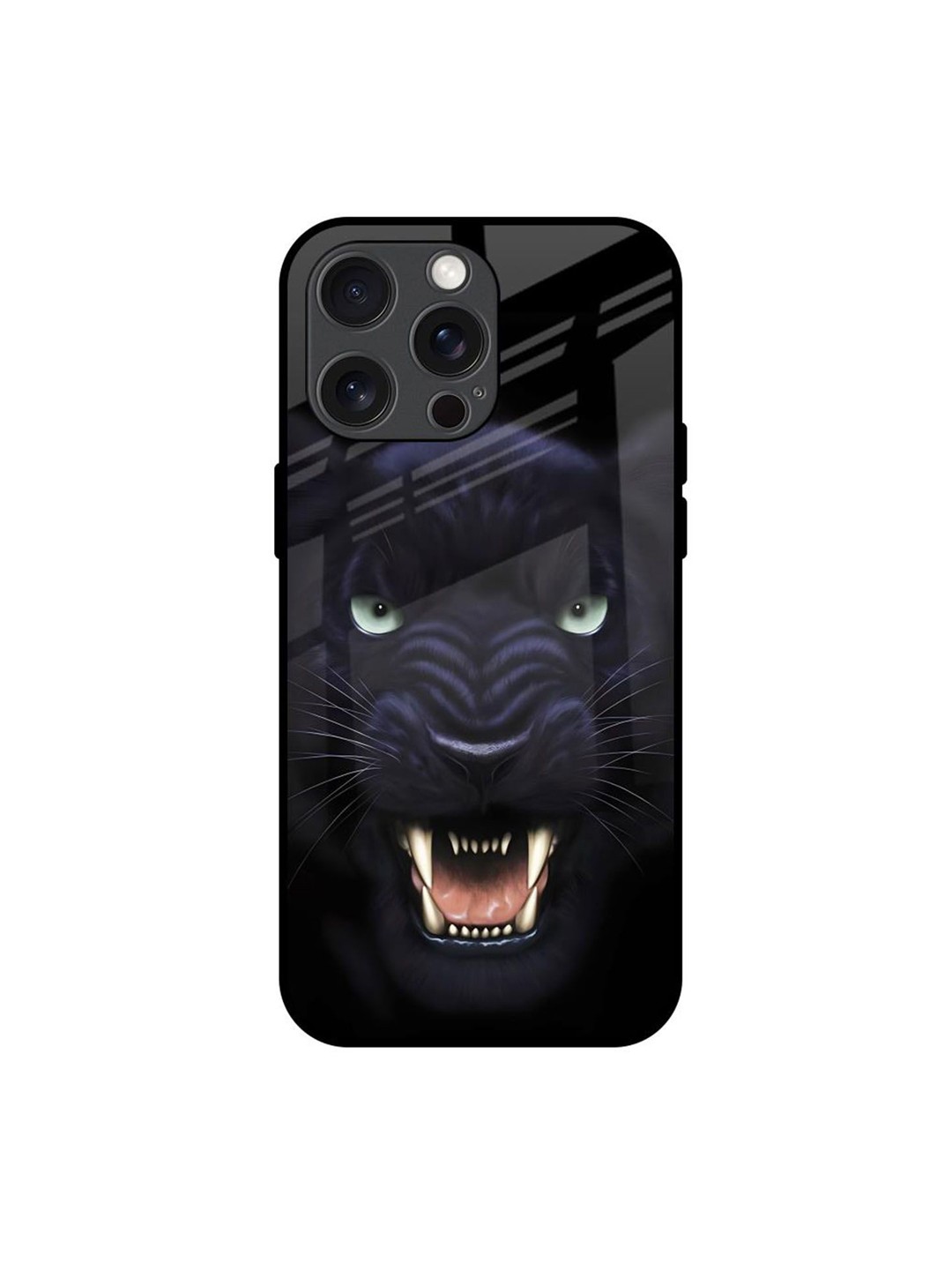 

QRIOH Angry Black Leopard Printed iPhone 15 Pro Max Back Case
