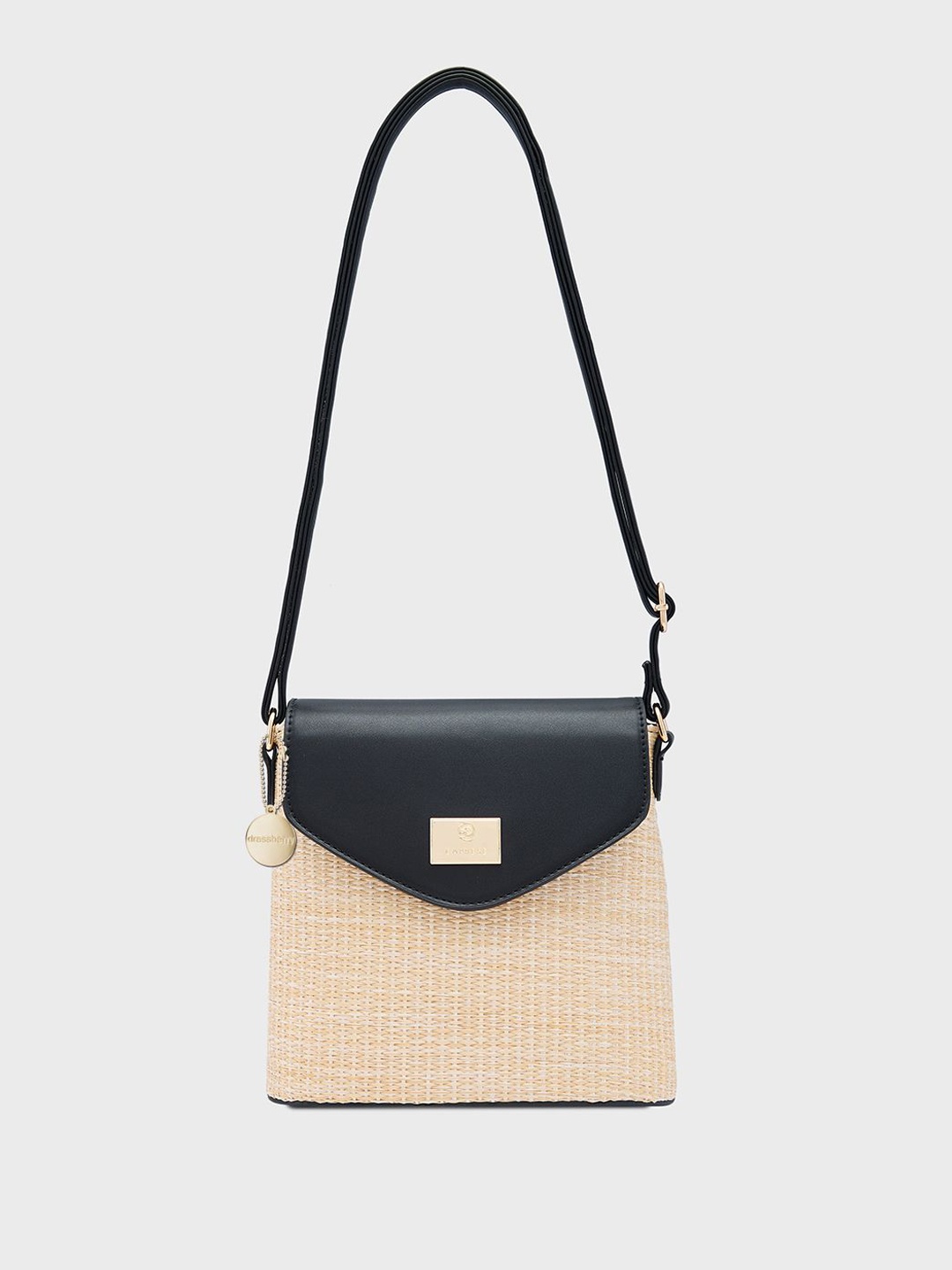 

DressBerry X CAPRESE Structured Sling Bag with Bow Detail, Black