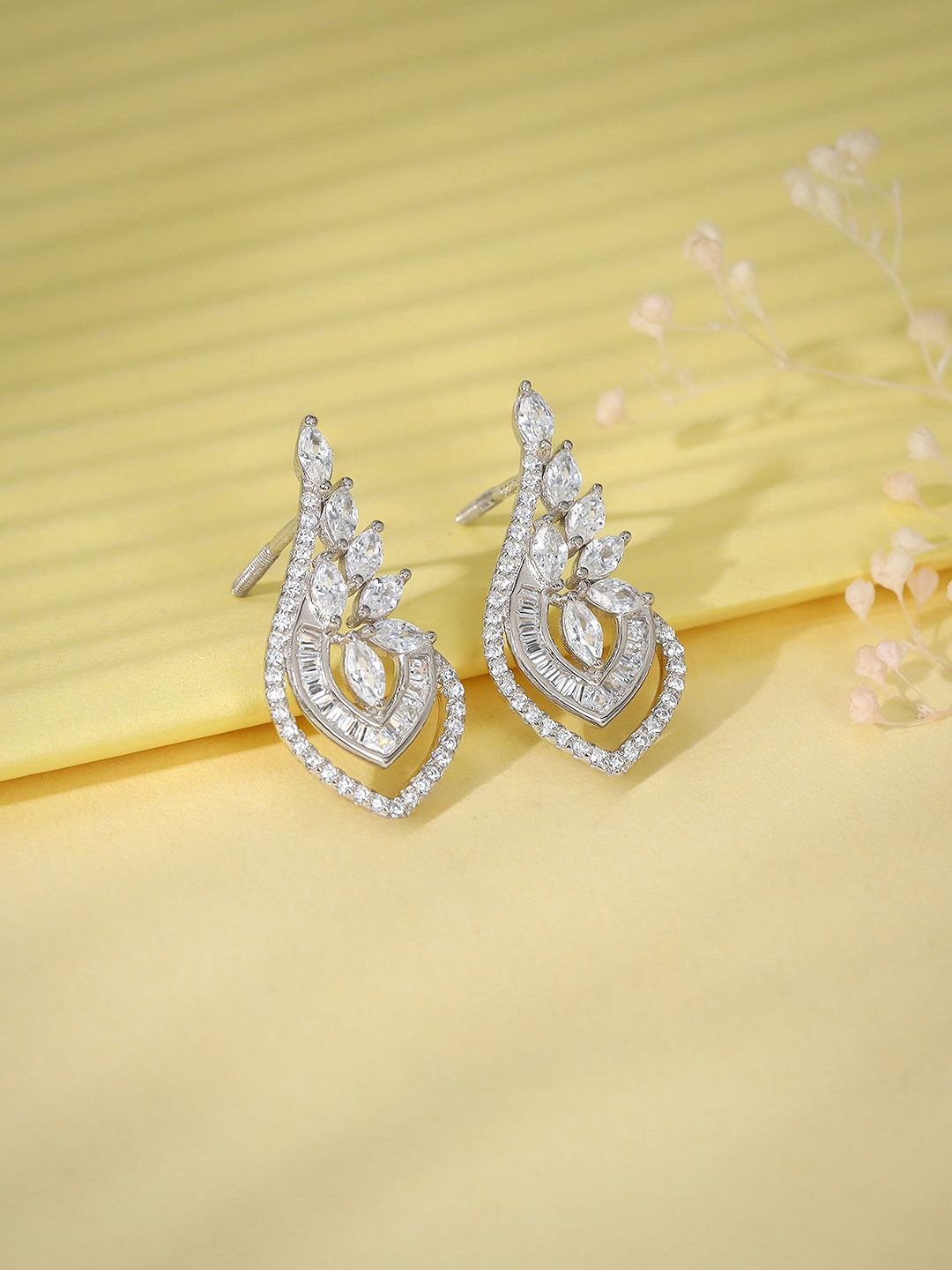 

GIVA 925 Silver Rhodium-Plated Zircon Contemporary Studs Earrings