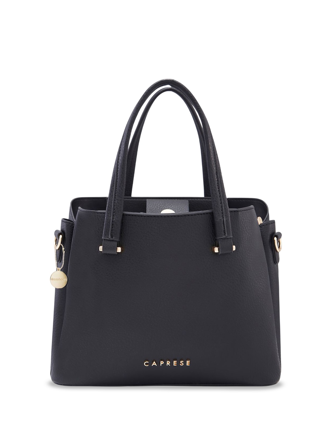 

DressBerry X CAPRESE Structured Handheld Bag with Bow Detail, Black