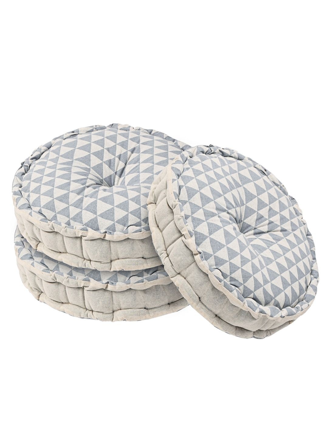 

Kuber Industries Grey 3 Pieces Printed Sitting Chair Cushion Pads