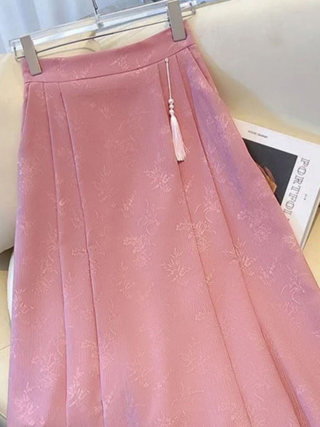 

Mast & Harbour A-Line Flared Maxi Skirt, Pink
