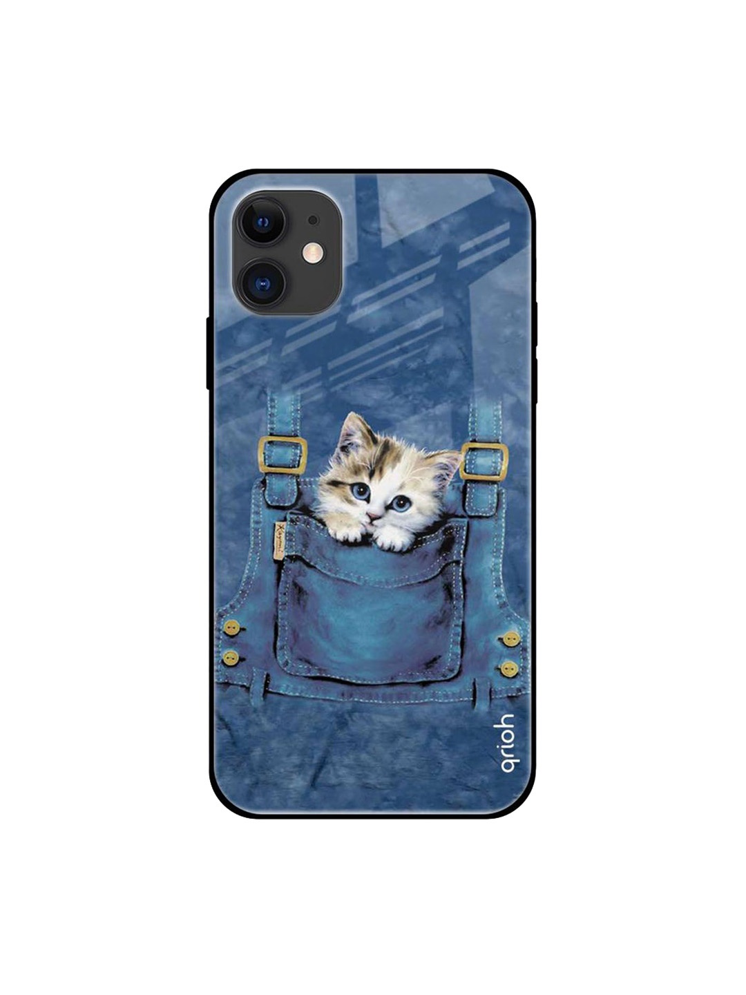 

QRIOH Quirky Printed iPhone 12 Back Case Mobile Accessories, Blue