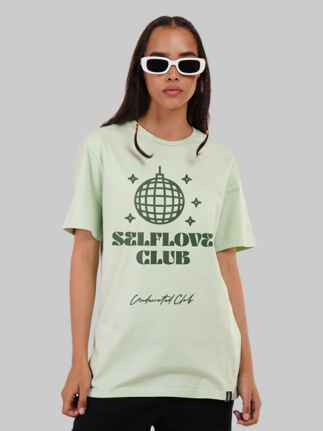 

Underrated Club Women Printed Bio Finish T-shirt, Green