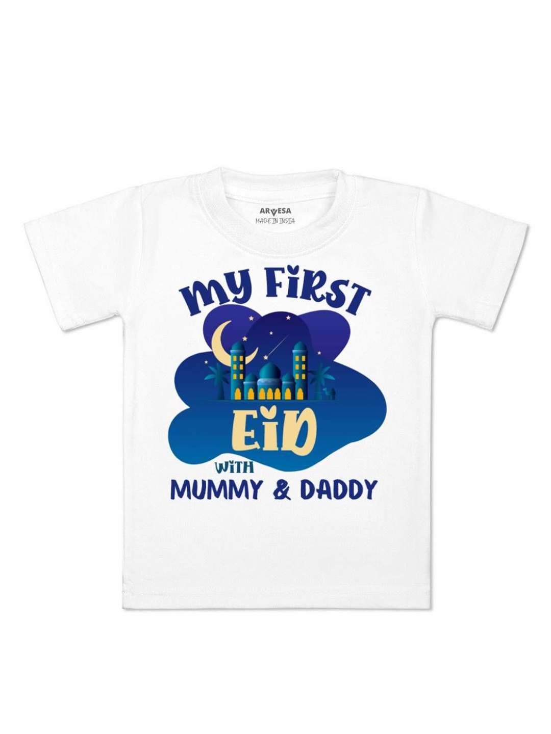 

Arvesa My First Eid Printed Regular Fit Tshirt, White
