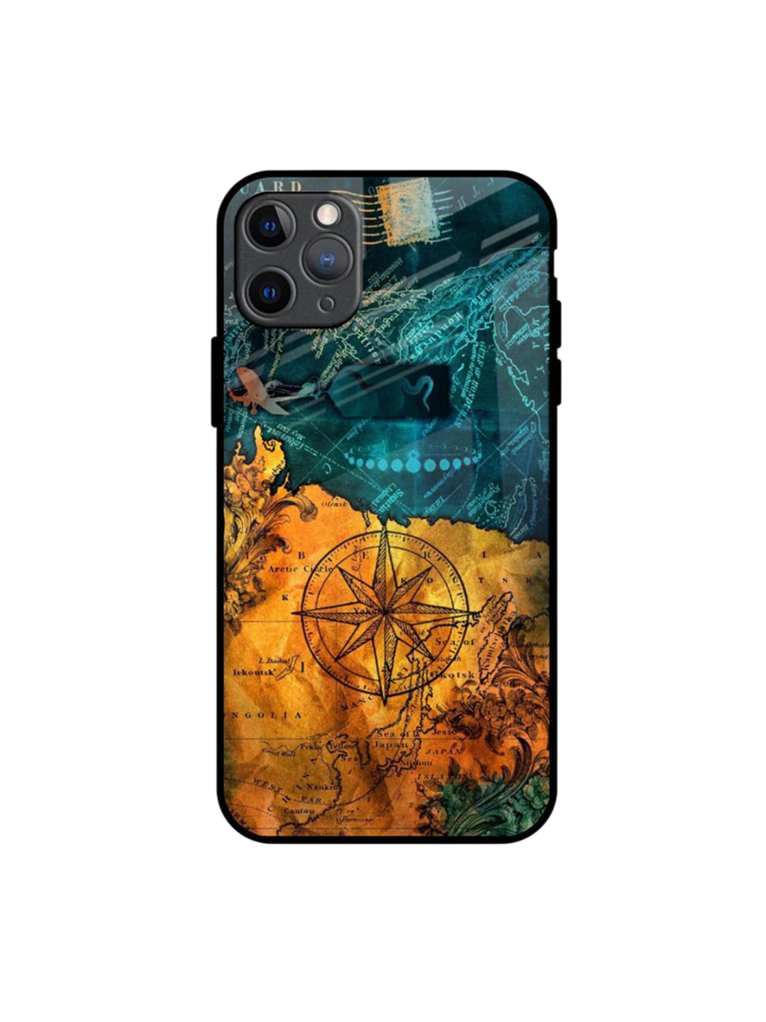 

QRIOH Architecture Map Real Printed iPhone 11 Pro Max Back Case, Blue