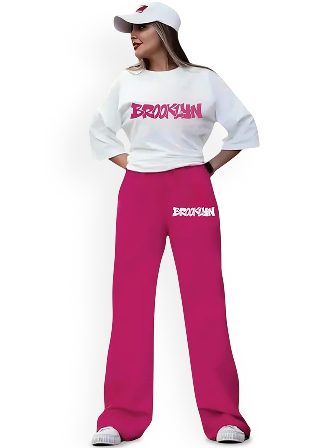 

My Swag Printed Pure Cotton T-Shirt With Trousers, Pink