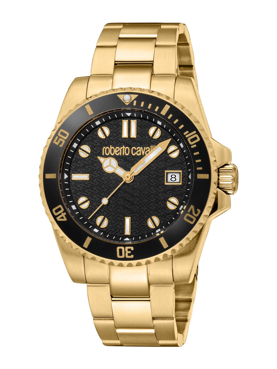 

Roberto Cavalli Men Dial & Stainless Steel Bracelet Style Straps Analogue Automatic Watch RC5G129M0075, Gold