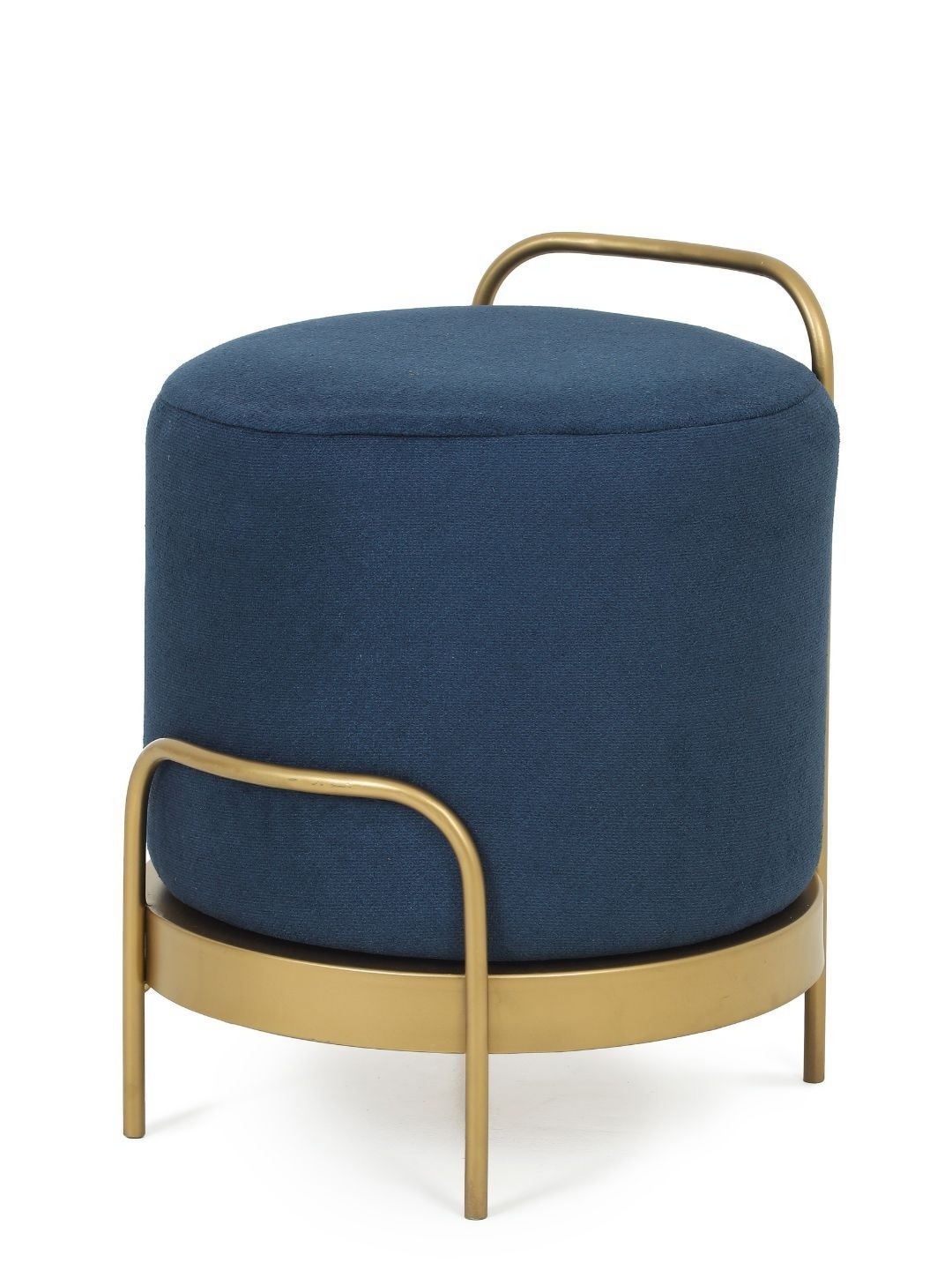 

Blck Homes Blue & Gold Cylindrical Without Storage Cassius Pouffe Ottoman