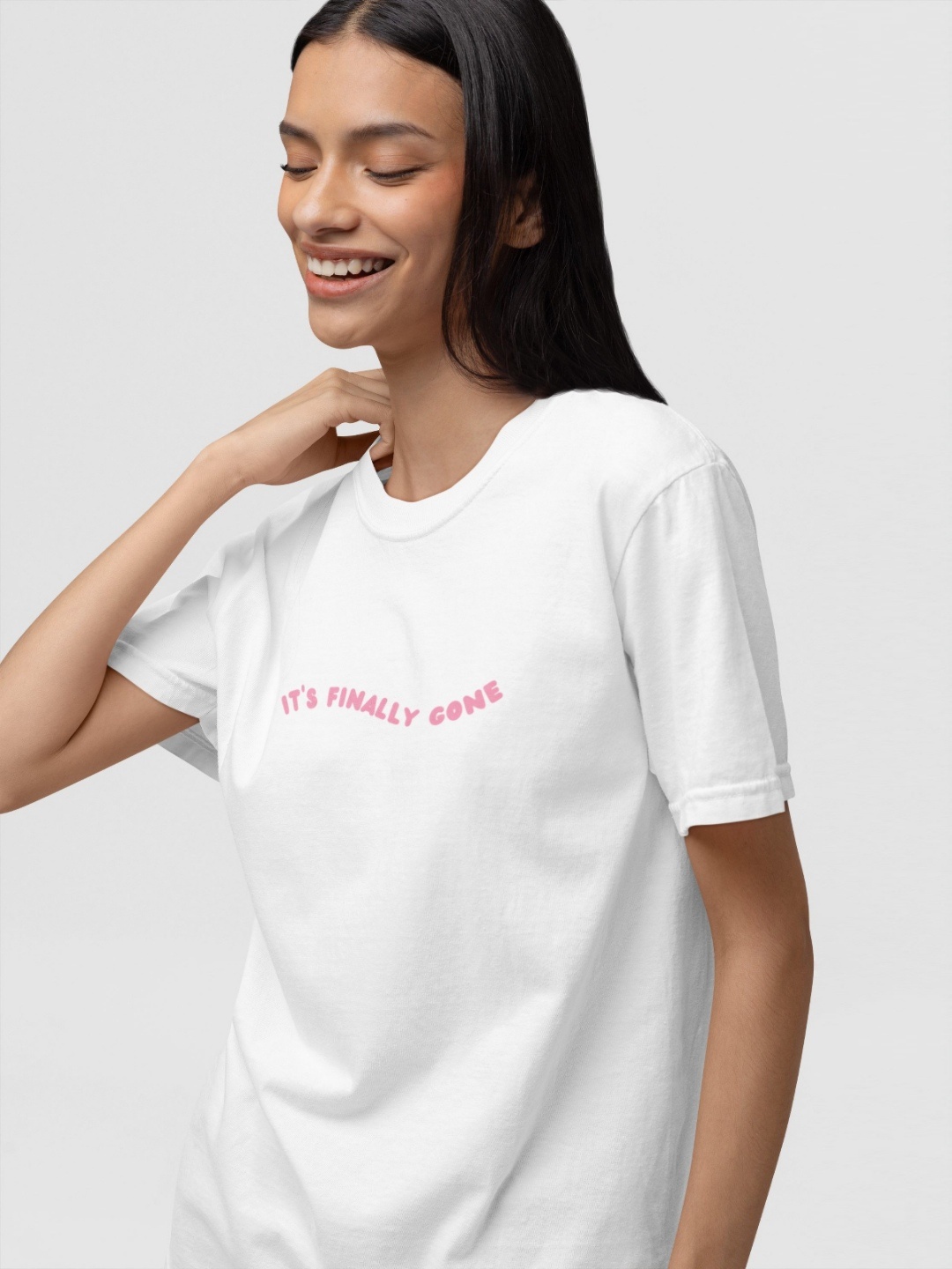 

TheBTclub Women Activchill Graphic Printed Round Neck Cotton Oversized T-shirt, White