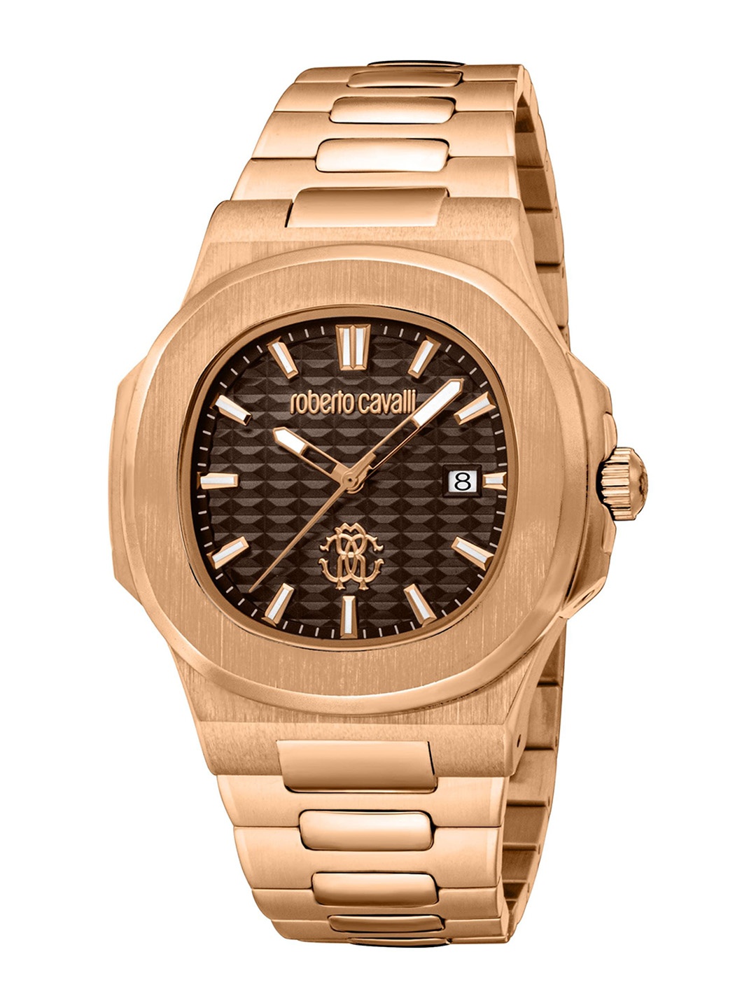 

Roberto Cavalli Men Dial & Stainless Steel Bracelet Style Straps Analogue Automatic Watch RC5G136M0045, Rose gold