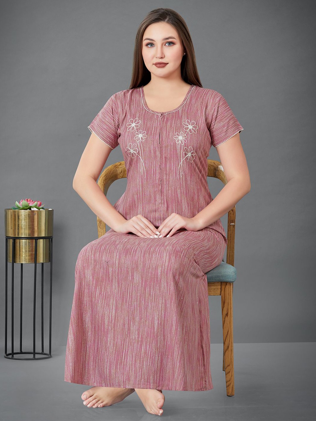 

Sand Dune Printed Maxi Nightdress, Pink