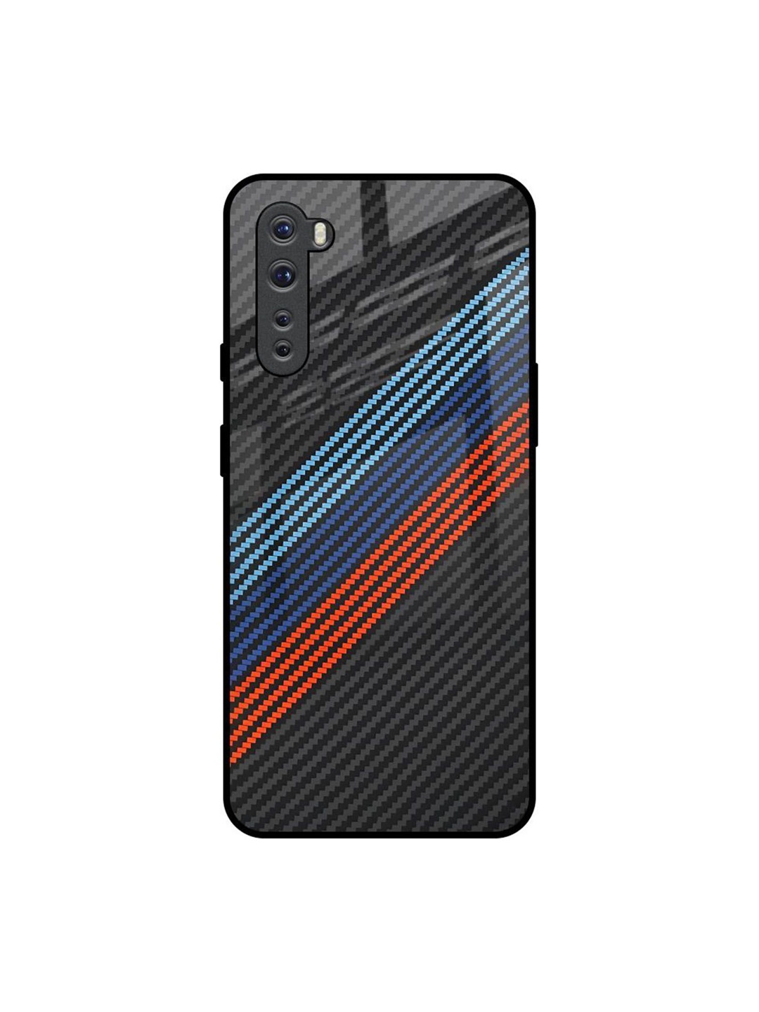 

QRIOH Carbon Inspired Geometric Printed OnePlus Nord Back Case, Blue