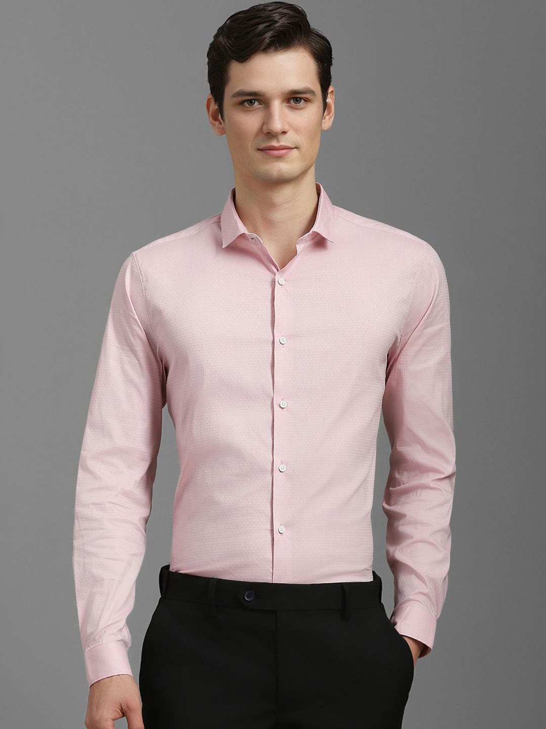 

Louis Philippe Men Slim Fit Opaque Casual Shirt, Pink