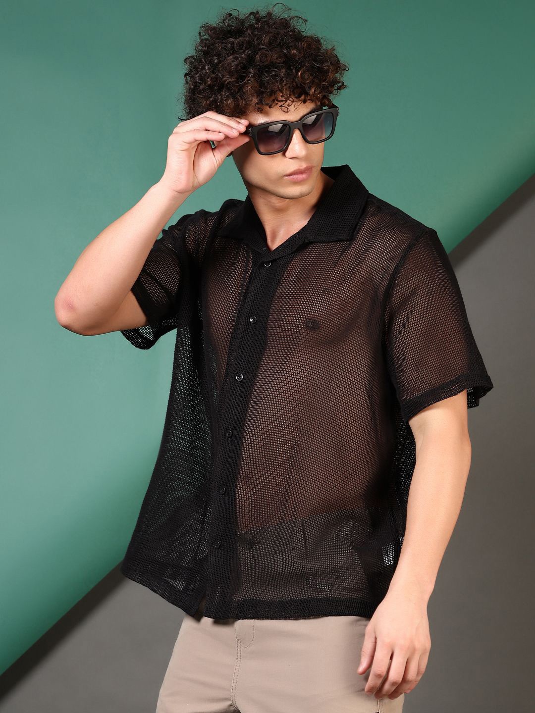 

V-Mart Men Opaque Casual Shirt, Black