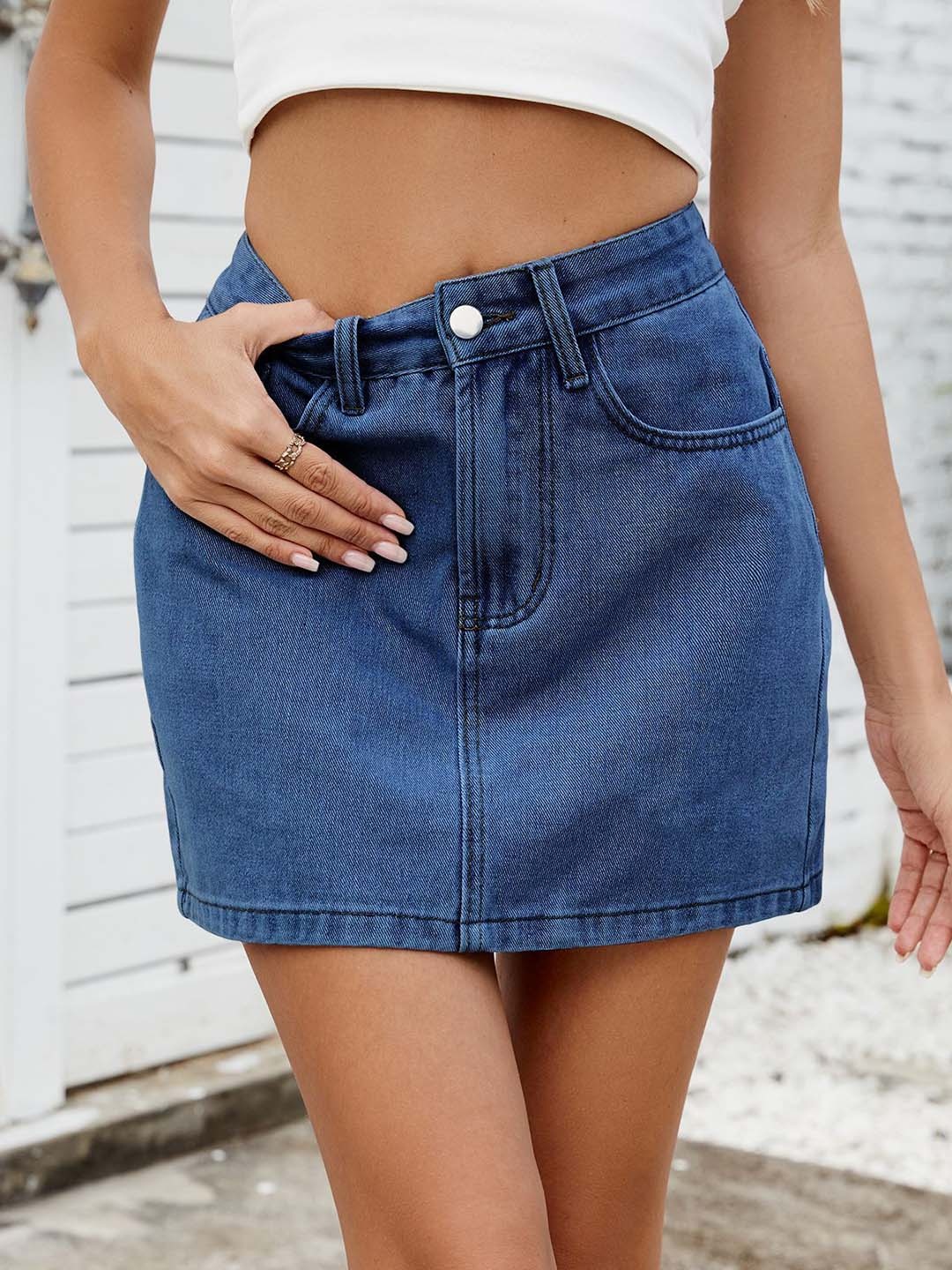 

StyleCast Denim Mini Skirt, Blue