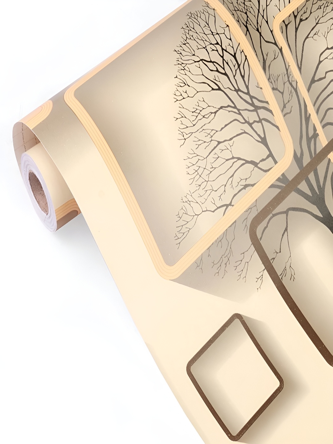

ANNA CREATIONS Brown & Beige Printed Self-Adhesive Waterproof Wallpaper