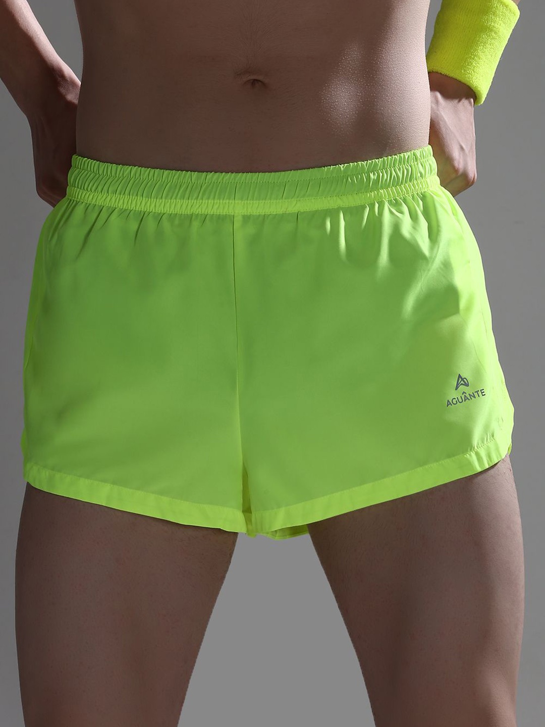 

AGUANTE Men Running Sports Shorts, Yellow