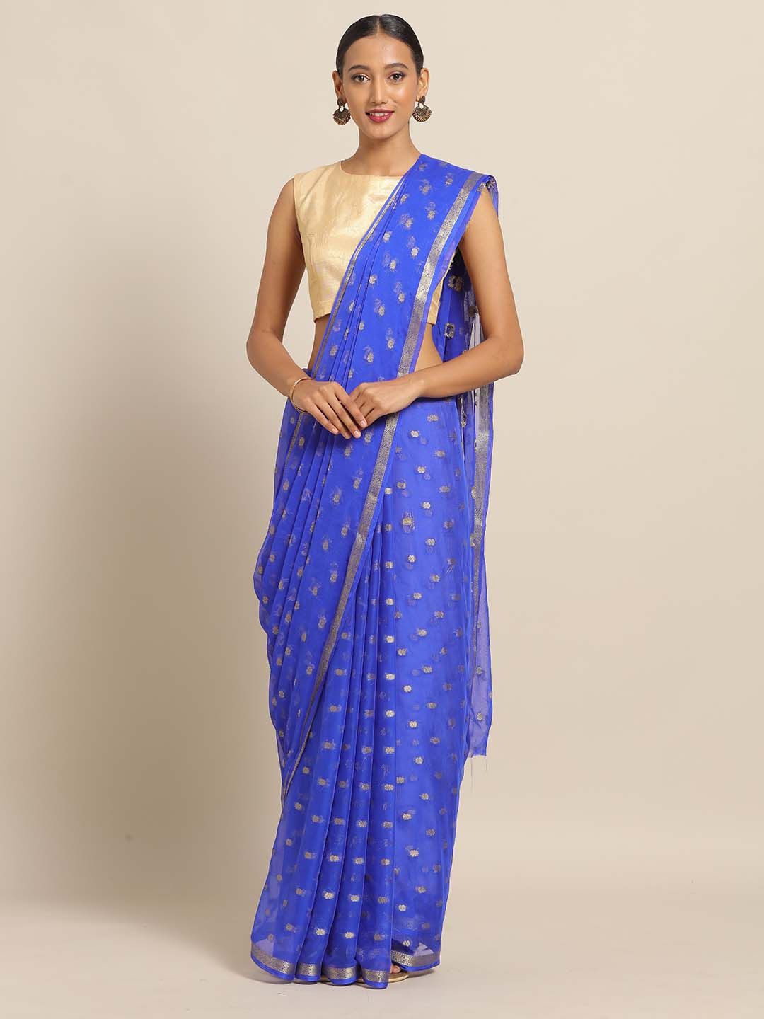 

Mitera Woven Design Zari Saree, Blue