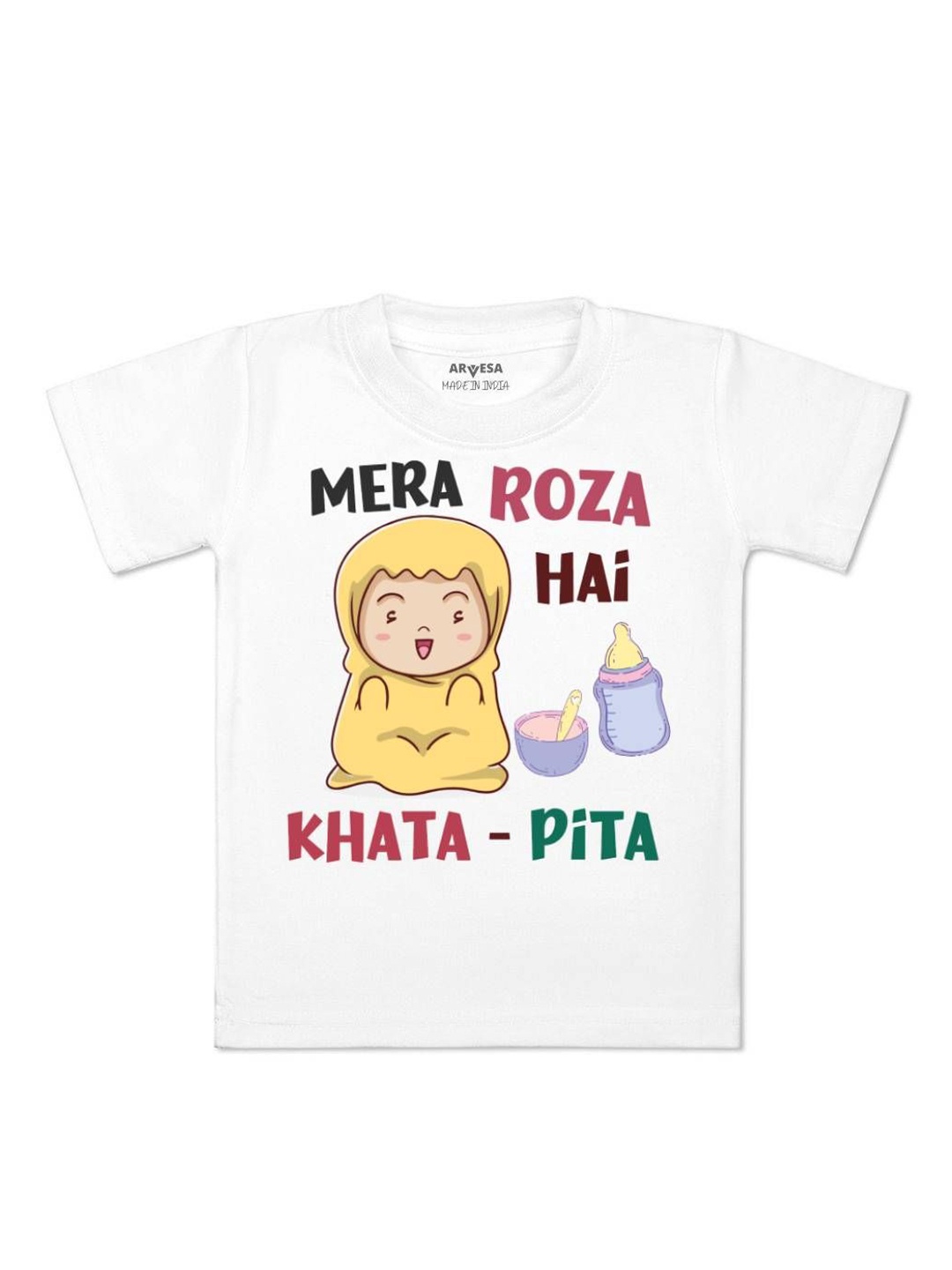 

Arvesa Mera Roza Hai Printed Regular Fit Tshirt, White