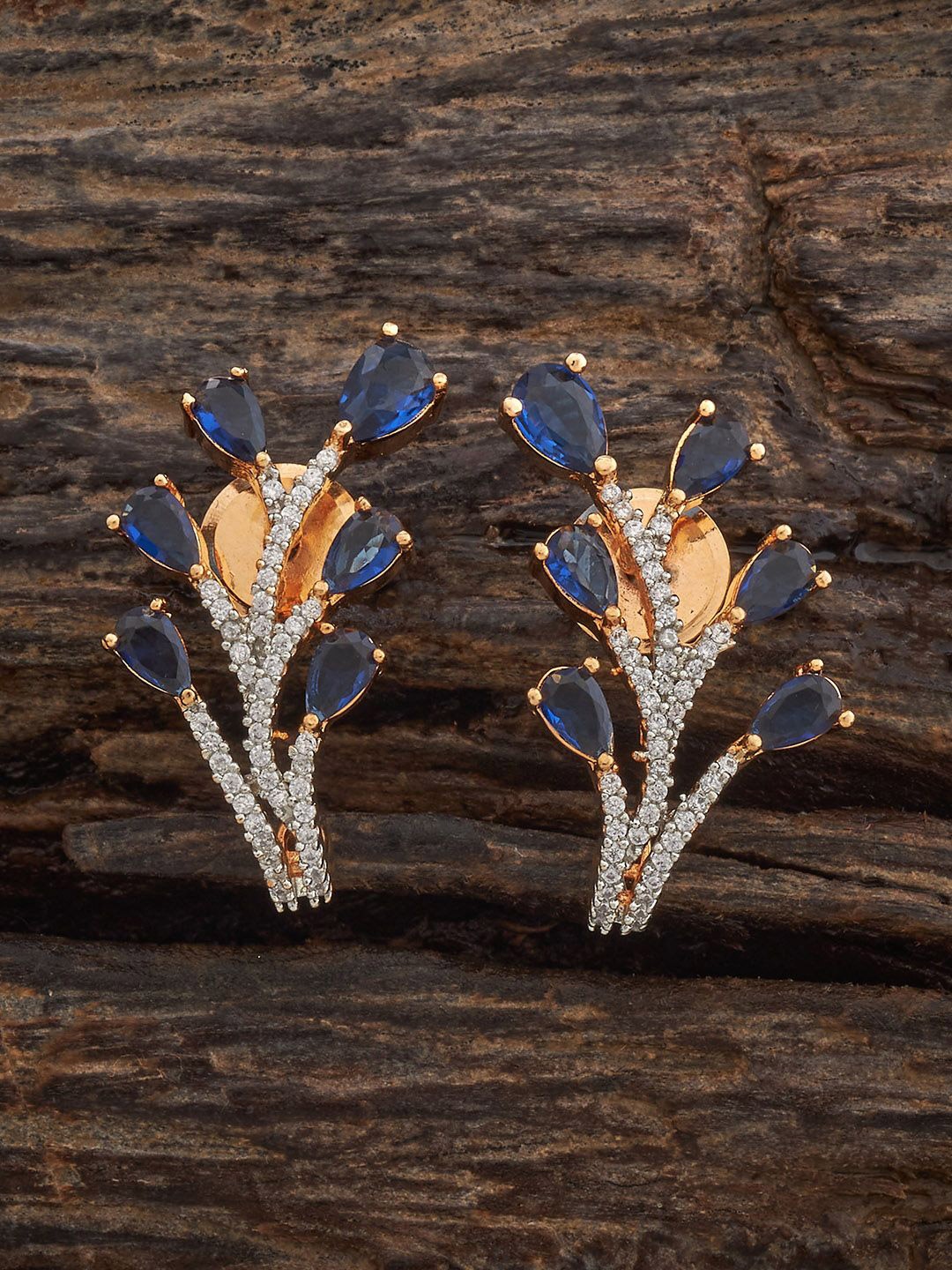 

Kushal's Fashion Jewellery Gold-Plated Classic Zircon Studded Studs