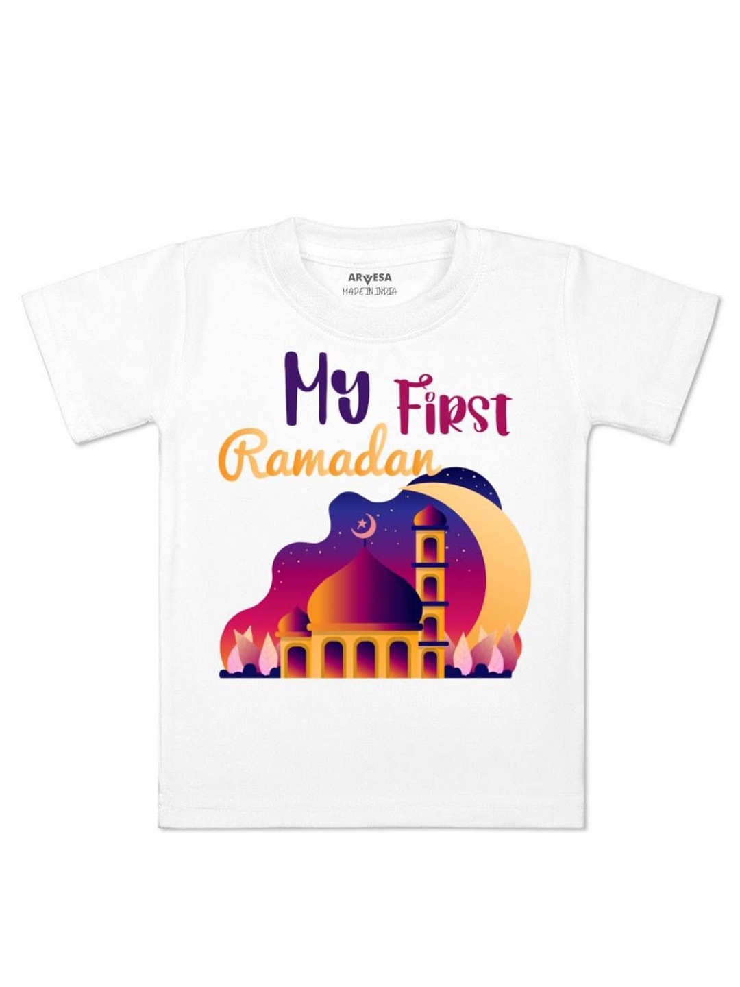 

Arvesa My First Ramadan Printed Regular Fit Tshirt, White