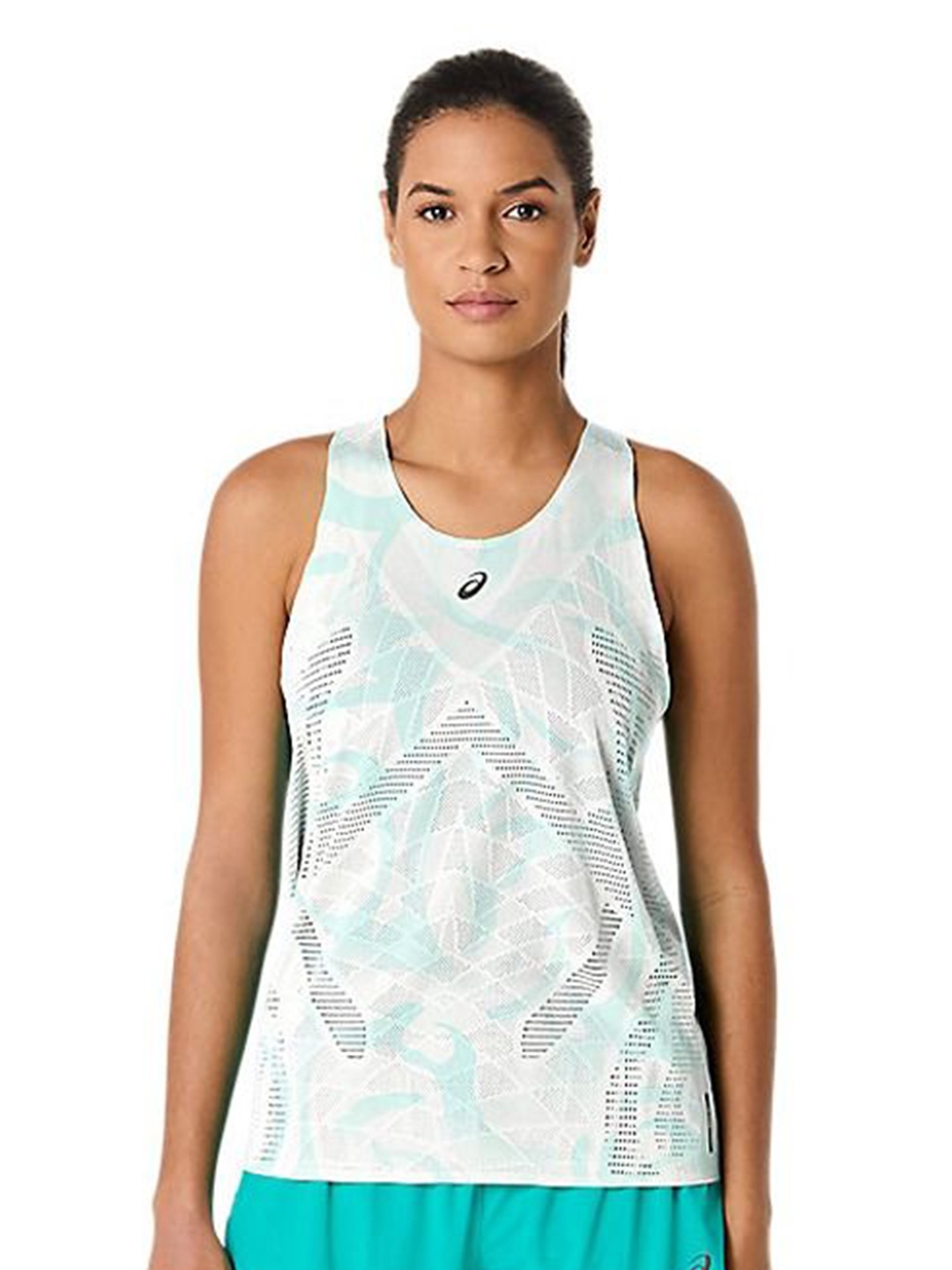 

ASICS Women Self Design Round Neck T-shirt, White