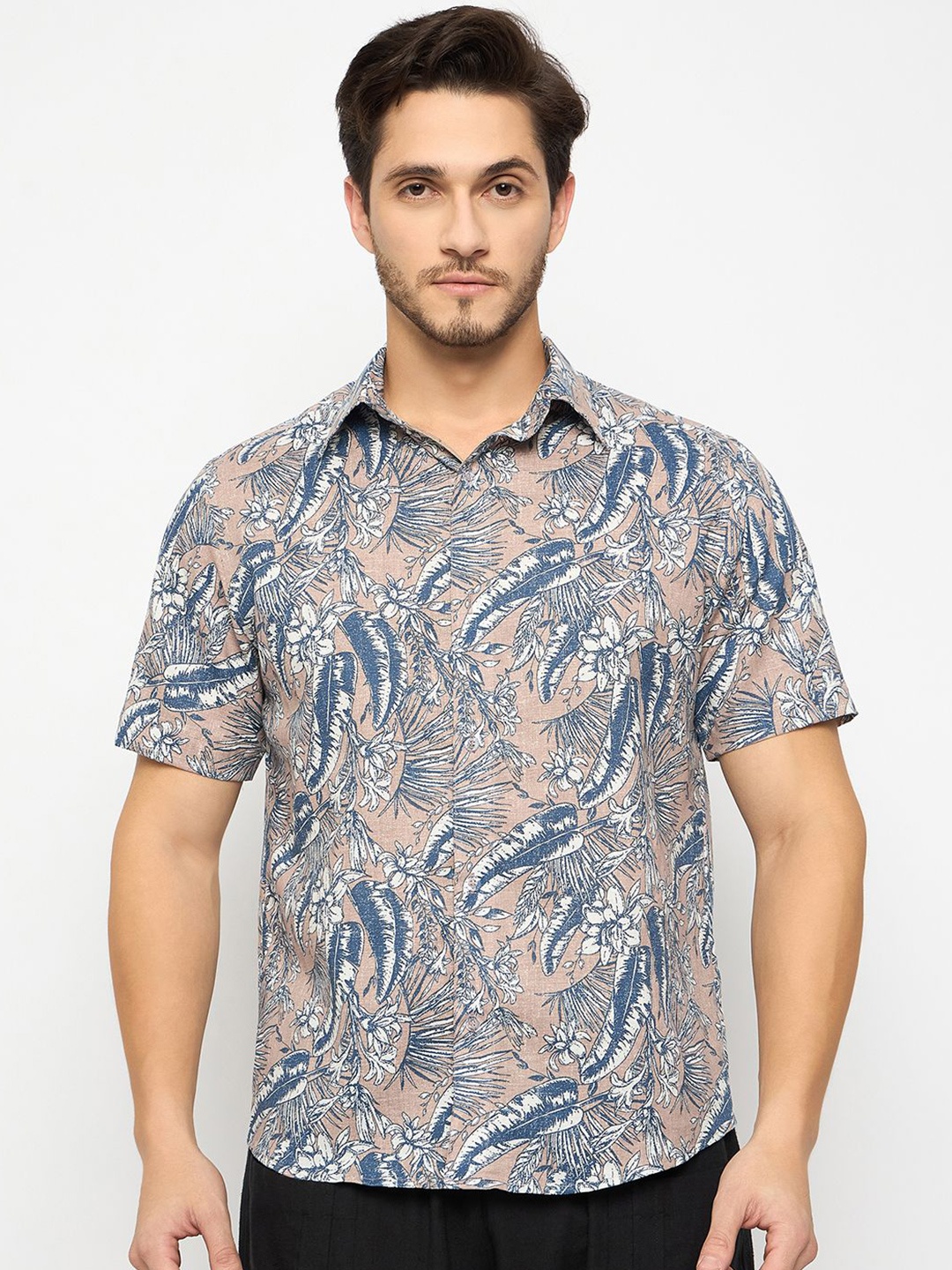 

Ranng Men Comfort Floral Opaque Printed Casual Shirt, Blue