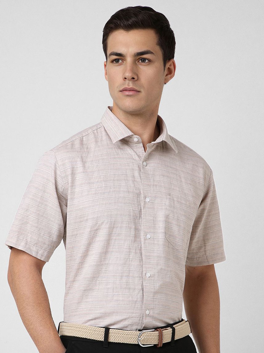 

Van Heusen Men Opaque Formal Shirt, Beige
