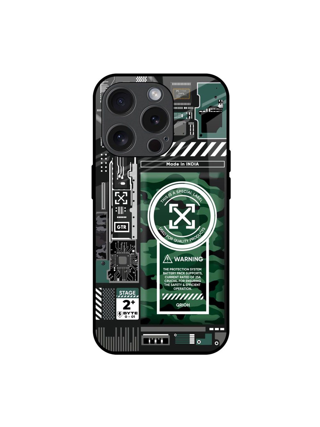 

QRIOH Typography Printed iPhone 15 Pro Back Case Mobile Accessories, Black