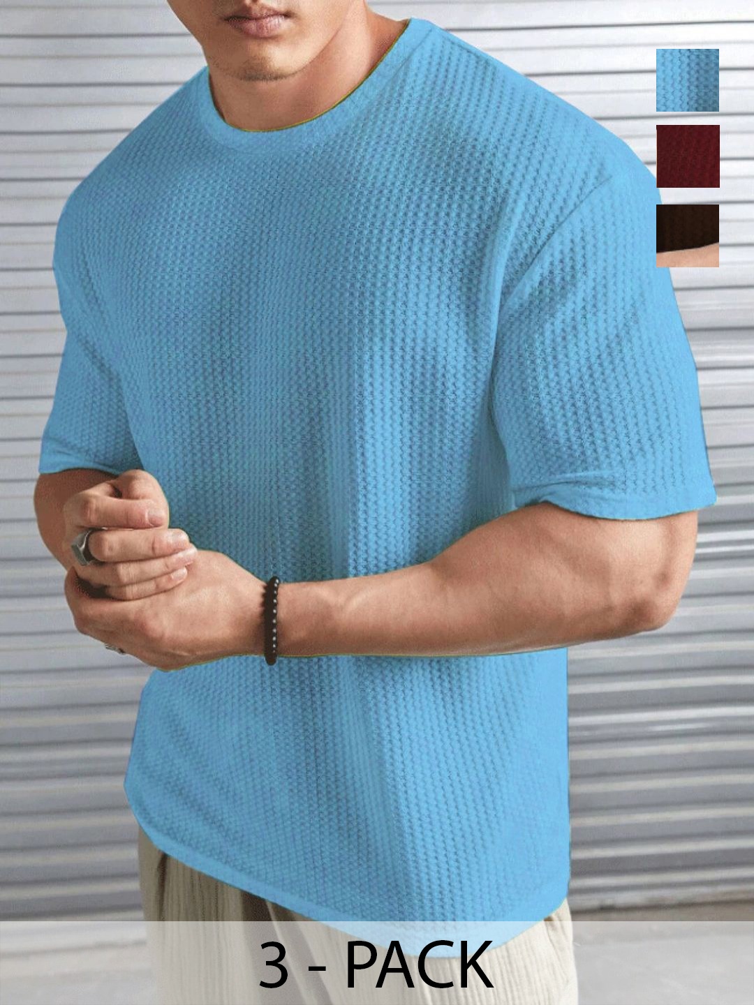 

MERRIMENT Men 3 T-shirt, Brown