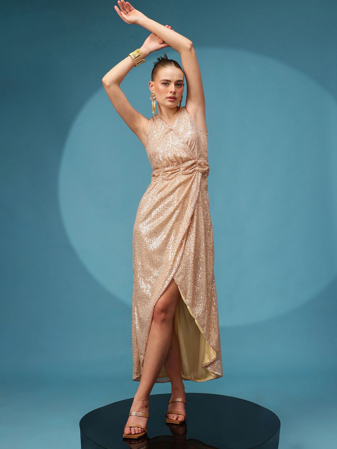 

The Roadster Lifestyle Co Embellished Wrap Maxi Dress, Cream